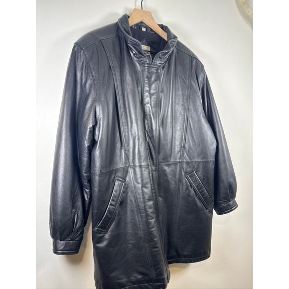 Vintage Field Gear Genuine Leather Oversized Coat - Black, Med - Picture 5 of 8